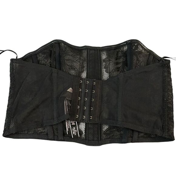Victoria’s Secret‎ Size M Strapless Corset Tank Top Black Lace Mesh Crop New - Picture 5 of 8
